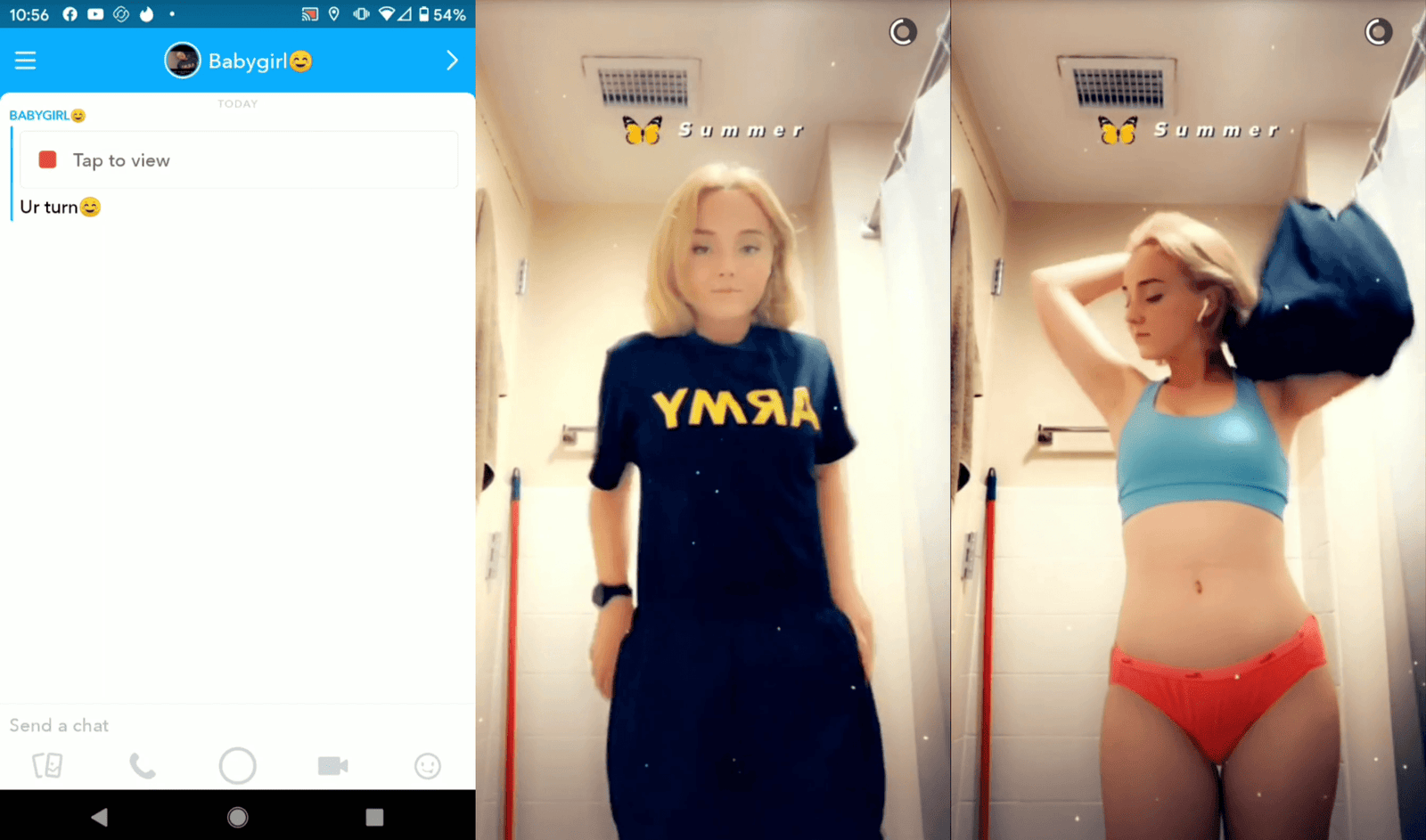 Army girl strips on snapchat