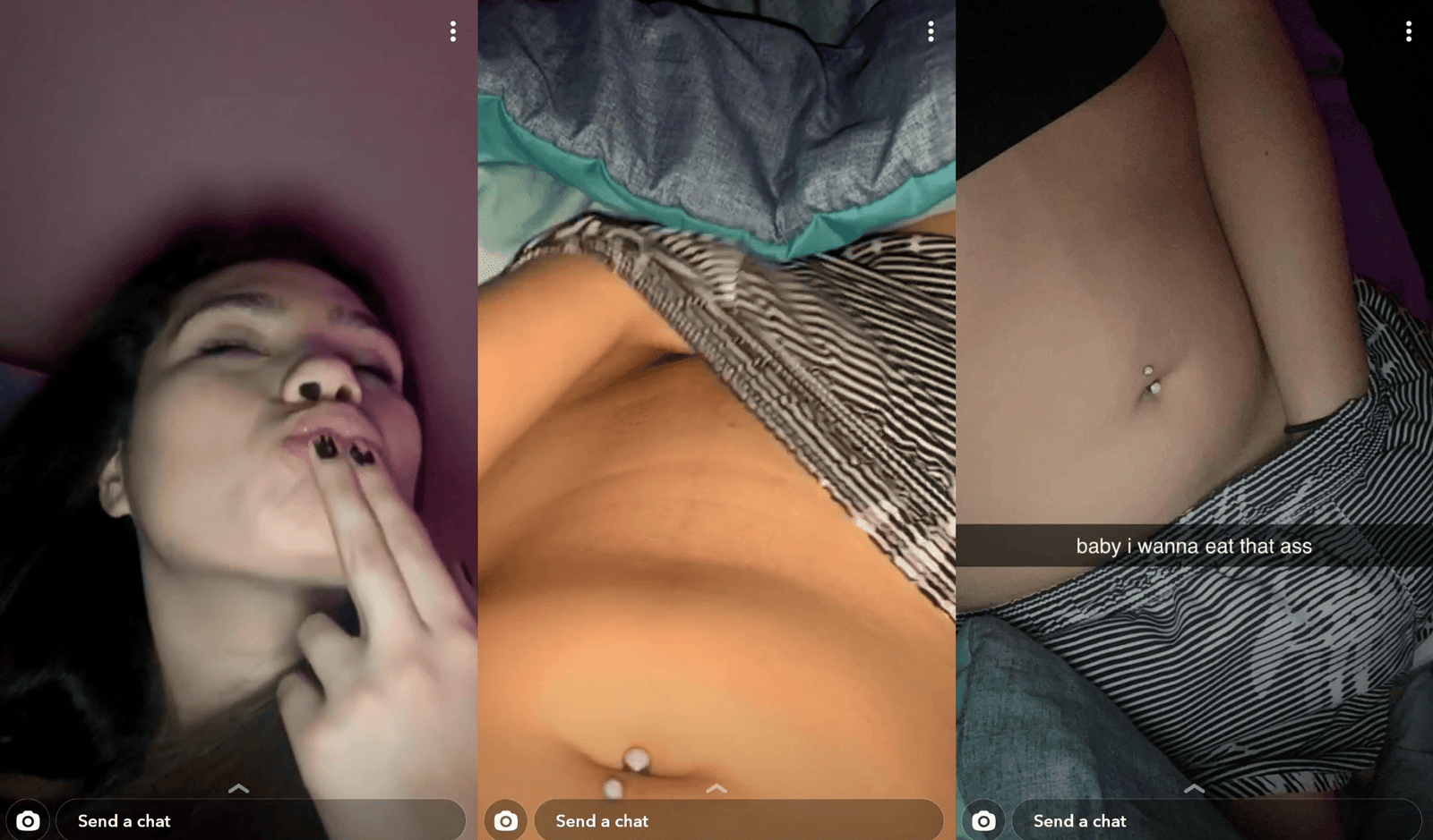 Kristina talked into tasting herself on snapchat